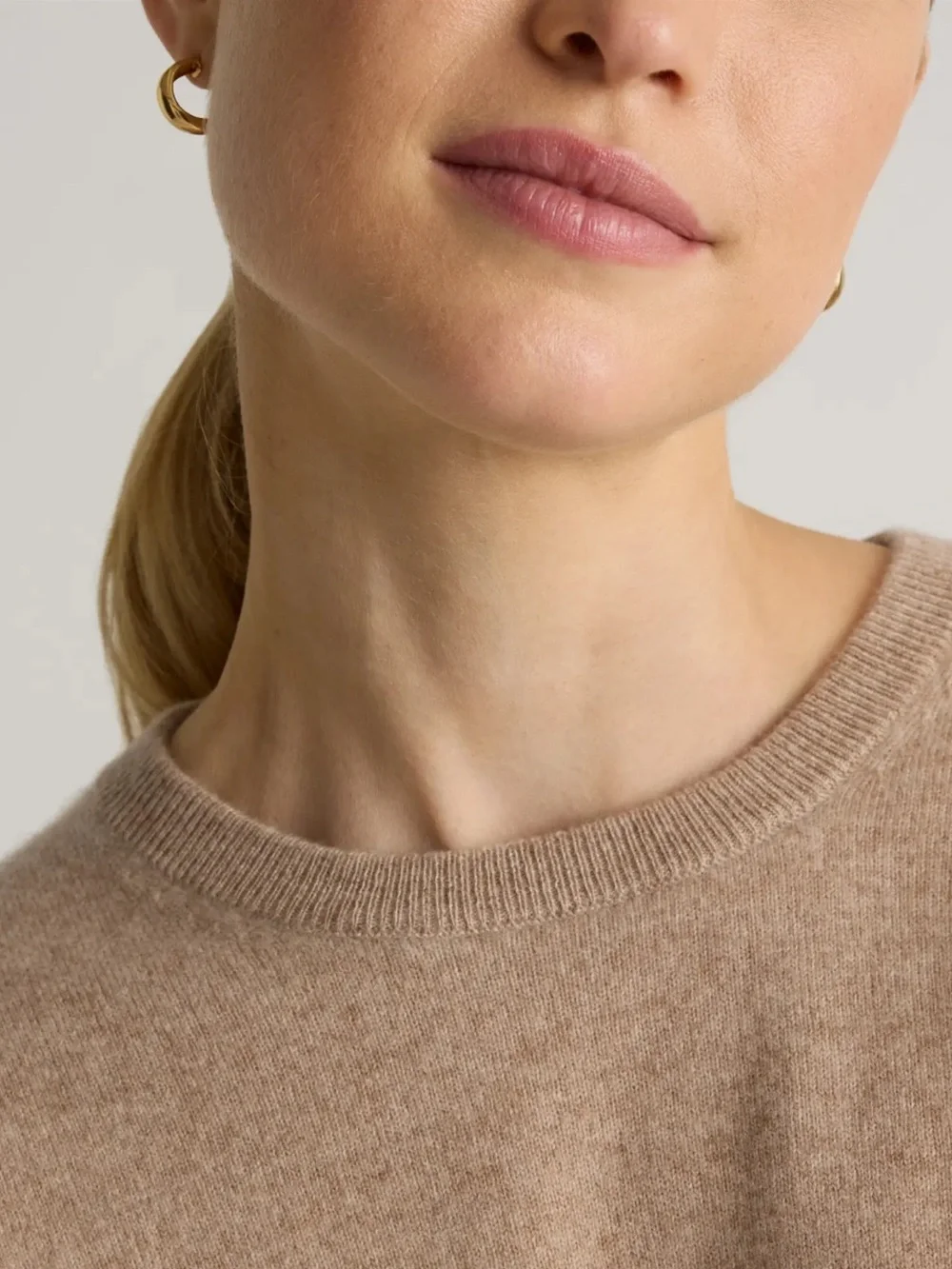 Quince Beige Crewneck Sweater
